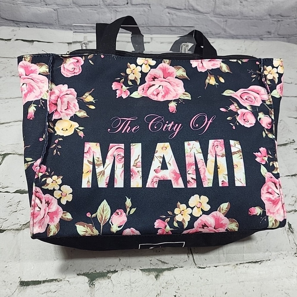 Robin Ruth City Of Miami Tote Bag Rose Floral‎ Overnight Weekender